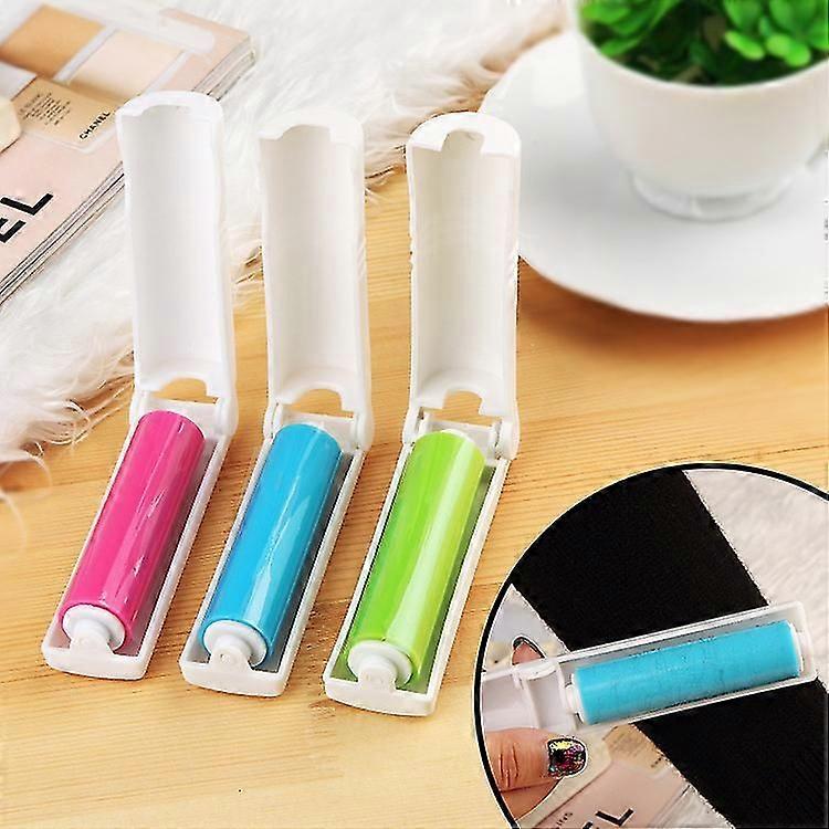 Lint Roller Reusable Foldable Portable Clothes Washing Carpet Sheets Dust Suction Brush Picker Set Cleaner 3pcs,pink)