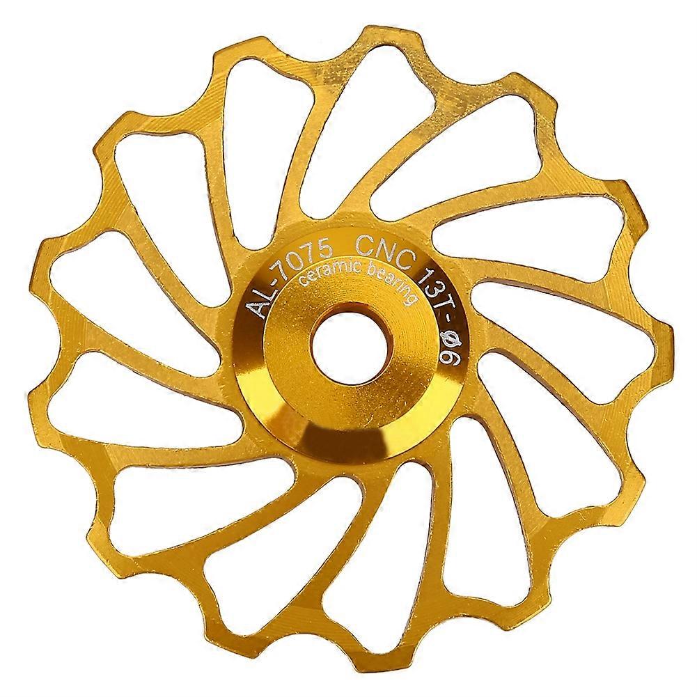 13T אופני כביש אופניים גלגל רוכב מיסב קרמי אחורי מדריך Derailleur גלגלת זהב