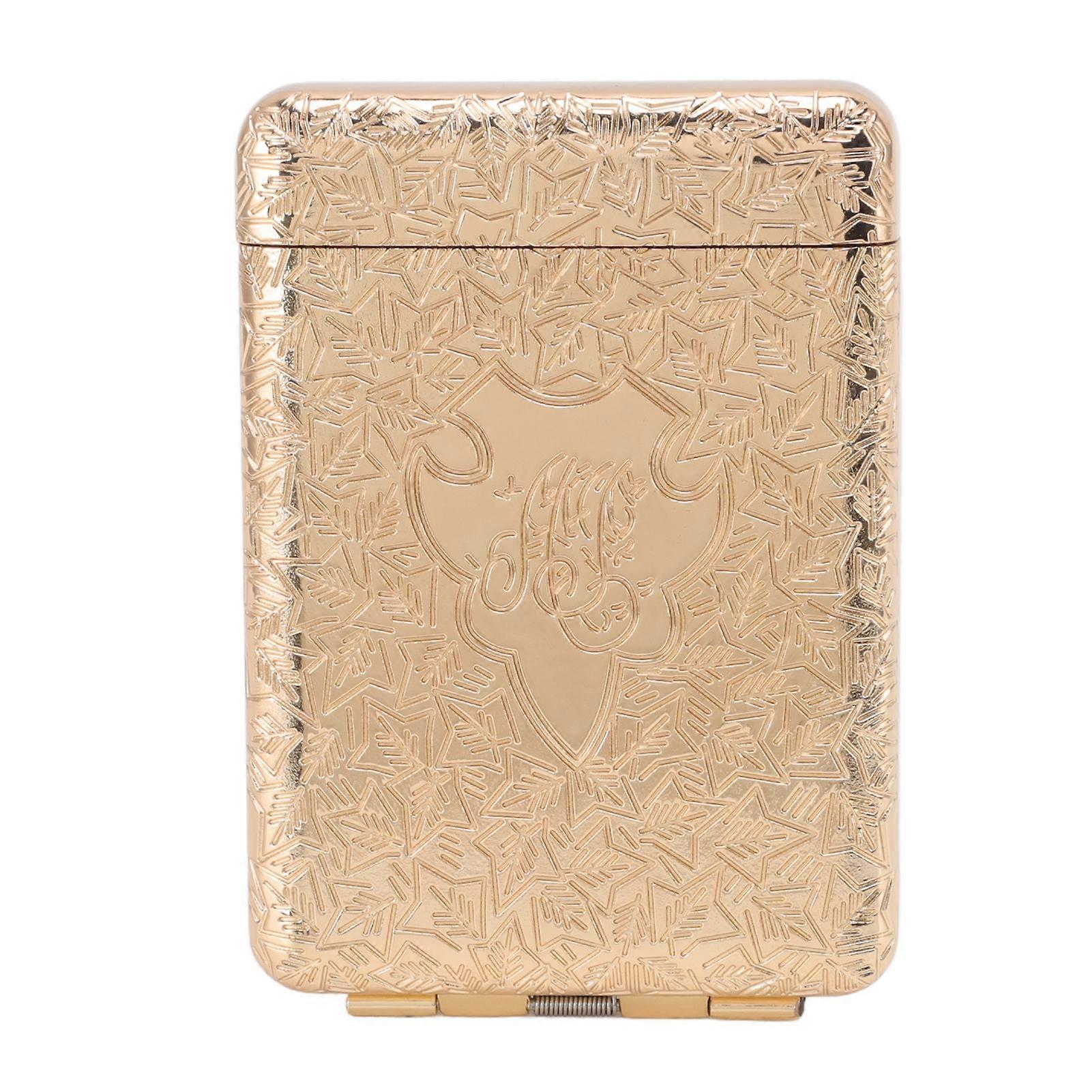 Retro Cigarette Case for 16 Cigarettes with Embossed Pattern
