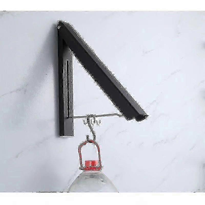 Retractable Wardrobe Bar - Wall-mounted Clothes Rack - Black