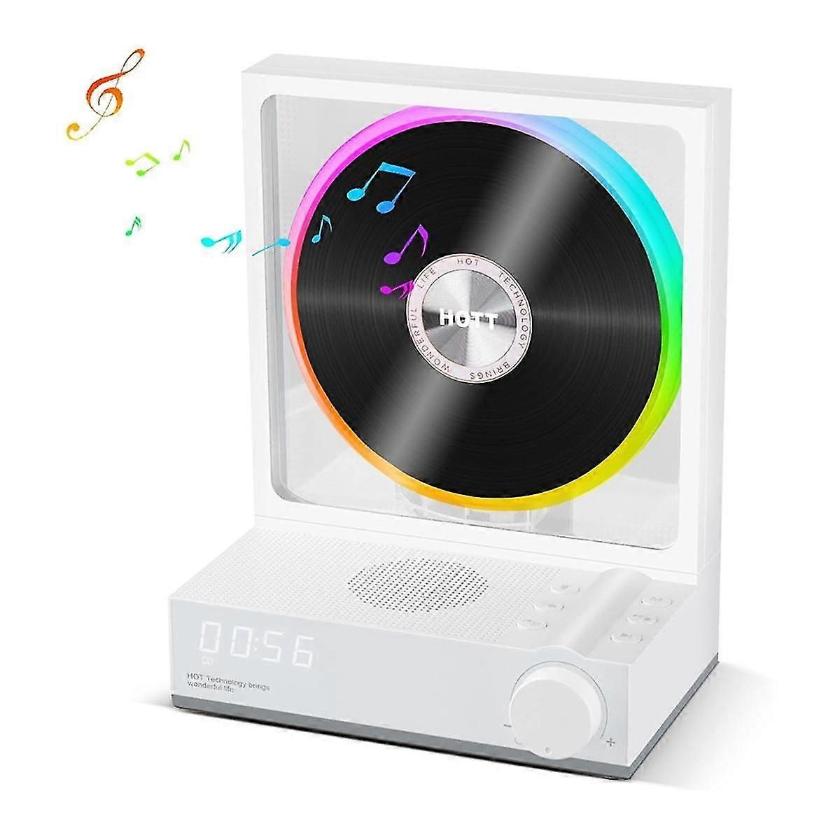 CD Player Portable Bluetooth 5.3 Desktop CD Player with Color Light,Transcription,Timer,LED Screen