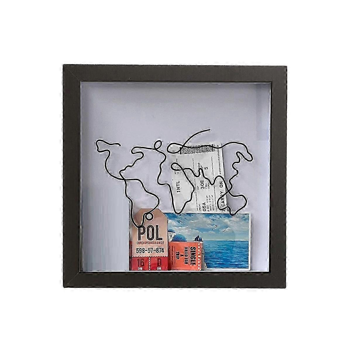 Adventure Archive Box, Travel Shadow Box, Ticket Shadow Box med Slot, Memory Boxes for Keepsakes-A