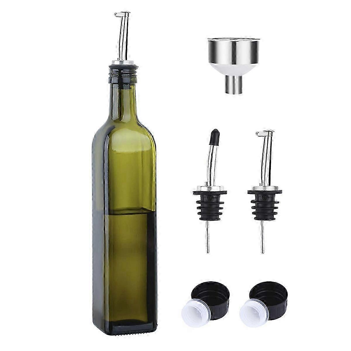 Azeite de Vidro -500 Ml de Azeite Verde e Vinagre com Pourer e Funil-Azeite Carafe