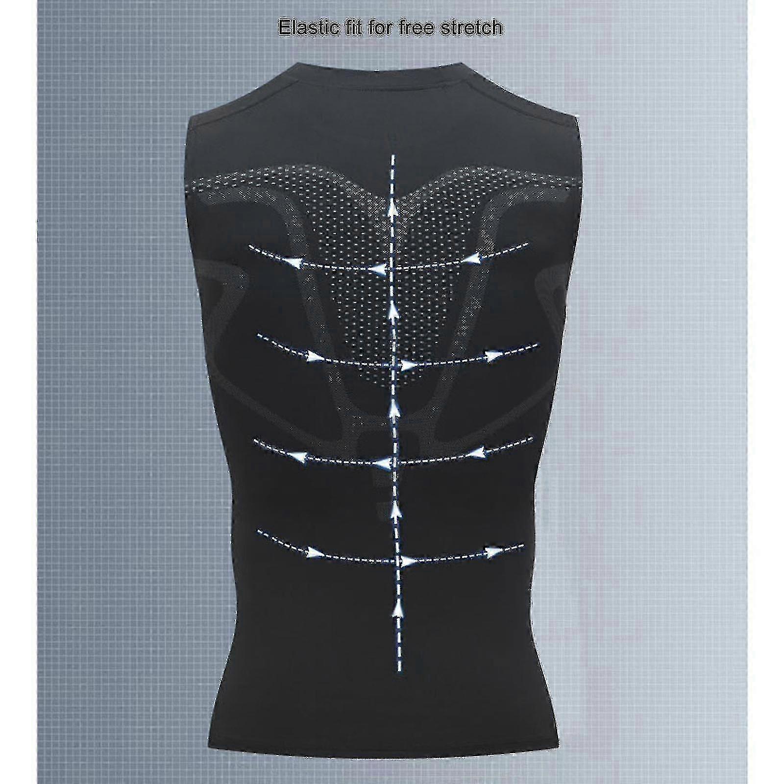 Camicia senza maniche modellante ionica, 2025 nuova versione ionica gilet senza maniche, camicia a compressione da uomo, 2 pezzi - E., L Camicia senza maniche modellante ionica, 2025 nuova versione ionica gilet senza maniche, camicia a compressione da uomo, 2 pezzi - E., L