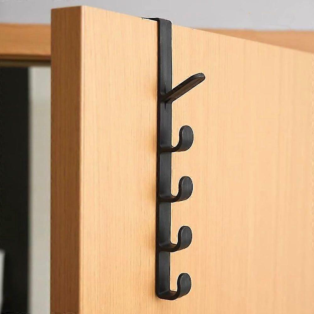 2 pcs black door hooks, holeless wall hangers, storage hook