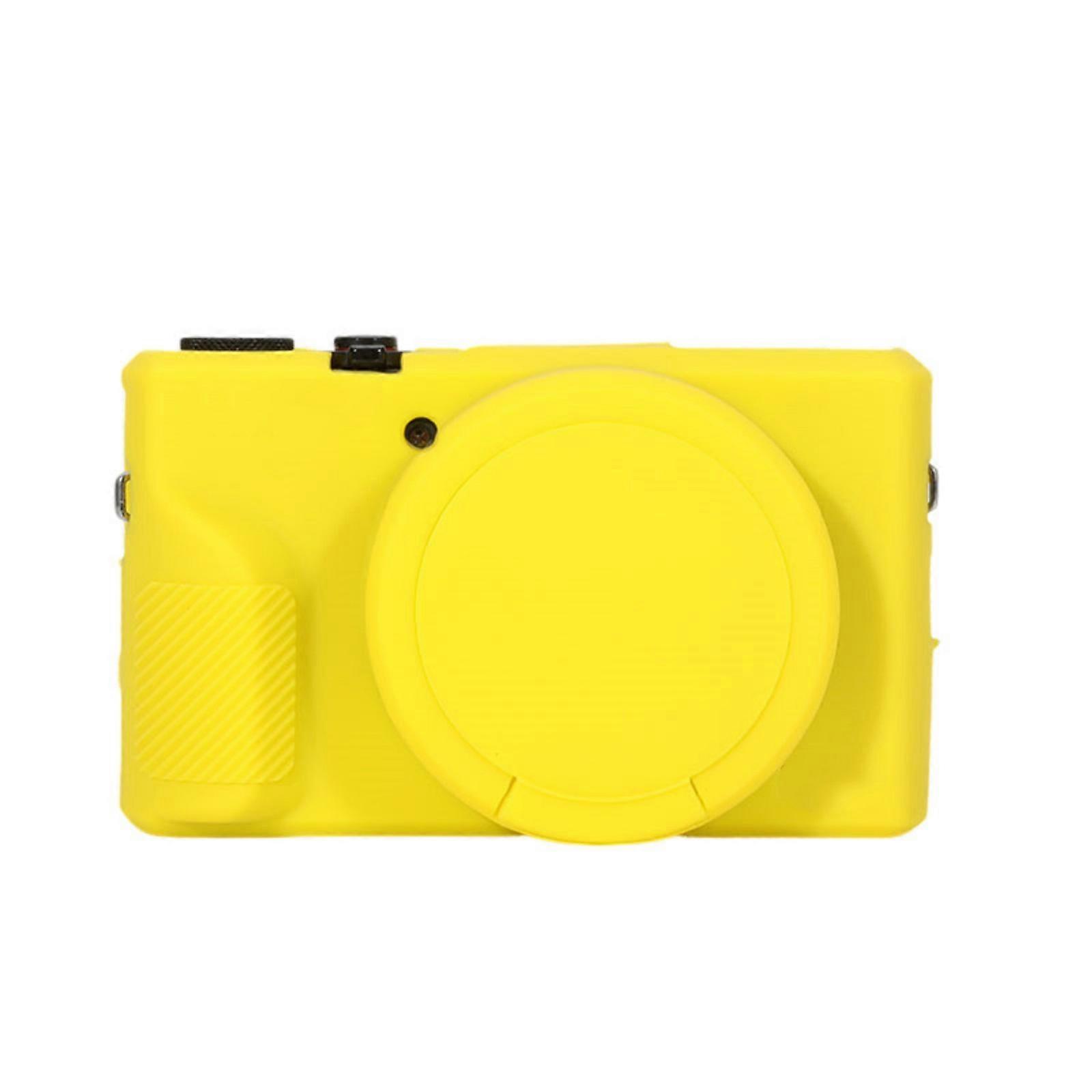 Silicone Skin Soft Camera Cover for G7X Mark III Camera AntiSlip Protective Case with Lens Cover yellow