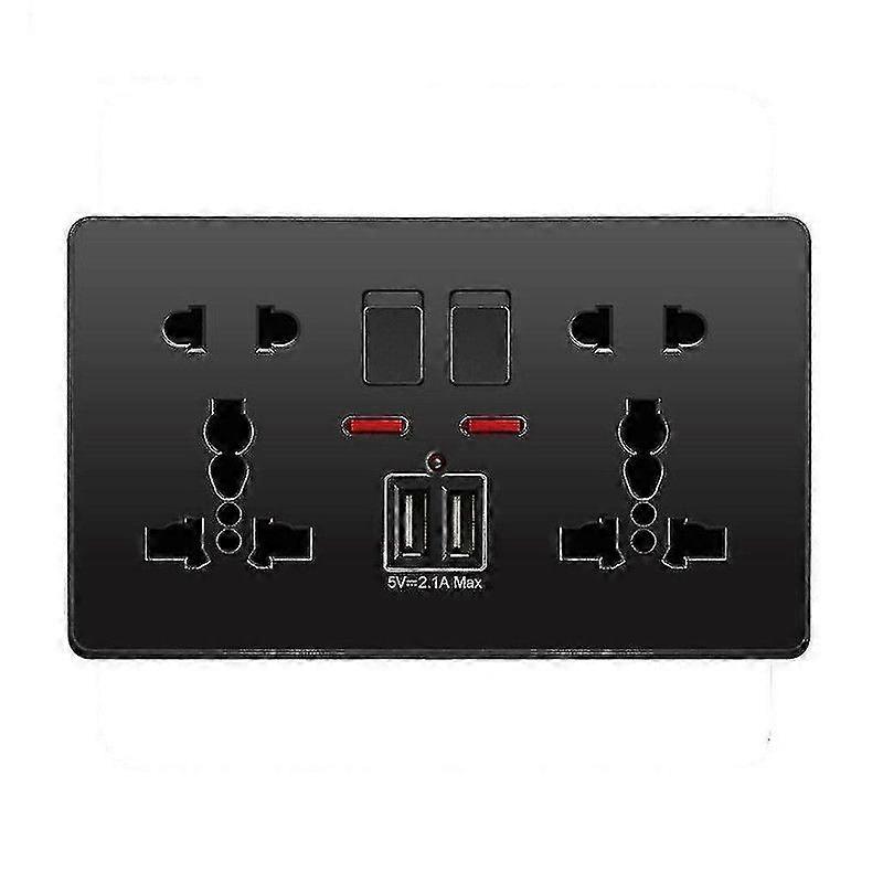 متعدد الوظائف في المملكة المتحدة 13a مقبس الحائط زر الضغط 2.1a منافذ شحن USB مزدوجة ثلاثة فتحات منزلية Zekai
