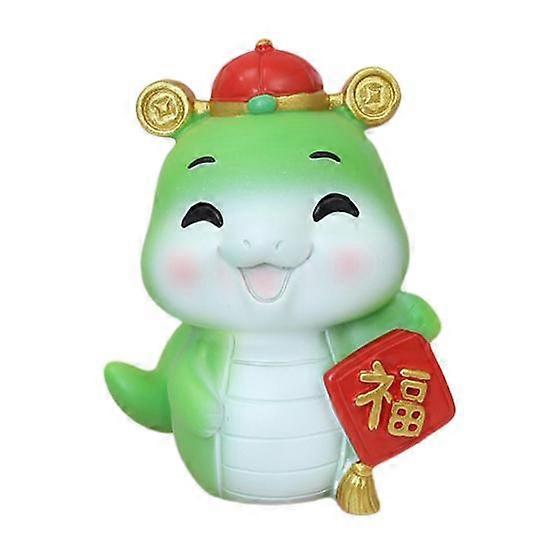Chinese Zodiac Snake Figurine Resin Hand-Painted Snake Ornament Cartoon Mini Snake Statue for New Year Celebration And Home Decor
