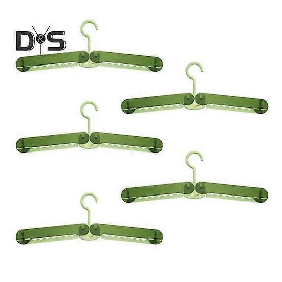 5Pcs Foldable Plastic Clothes Hangers Strong Load-bearing Not Easily Deformed Multi-Functional Design Shirts Pants Hangers