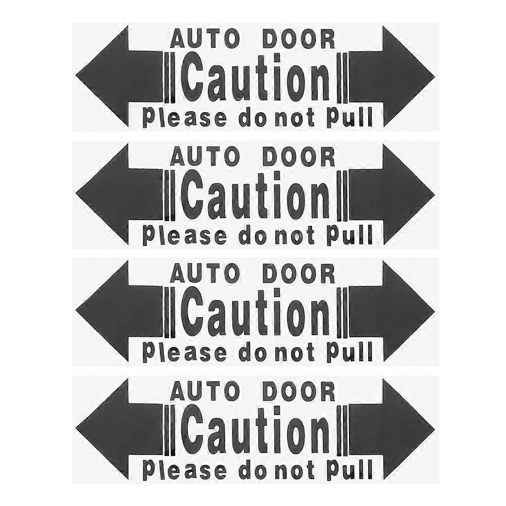 4pcs Caution Automatic Door Stickers Please Do Not Pull Do Not Touch Stickers Please Do Not Pull Decal Safety Adhesive Vinyl Stickers