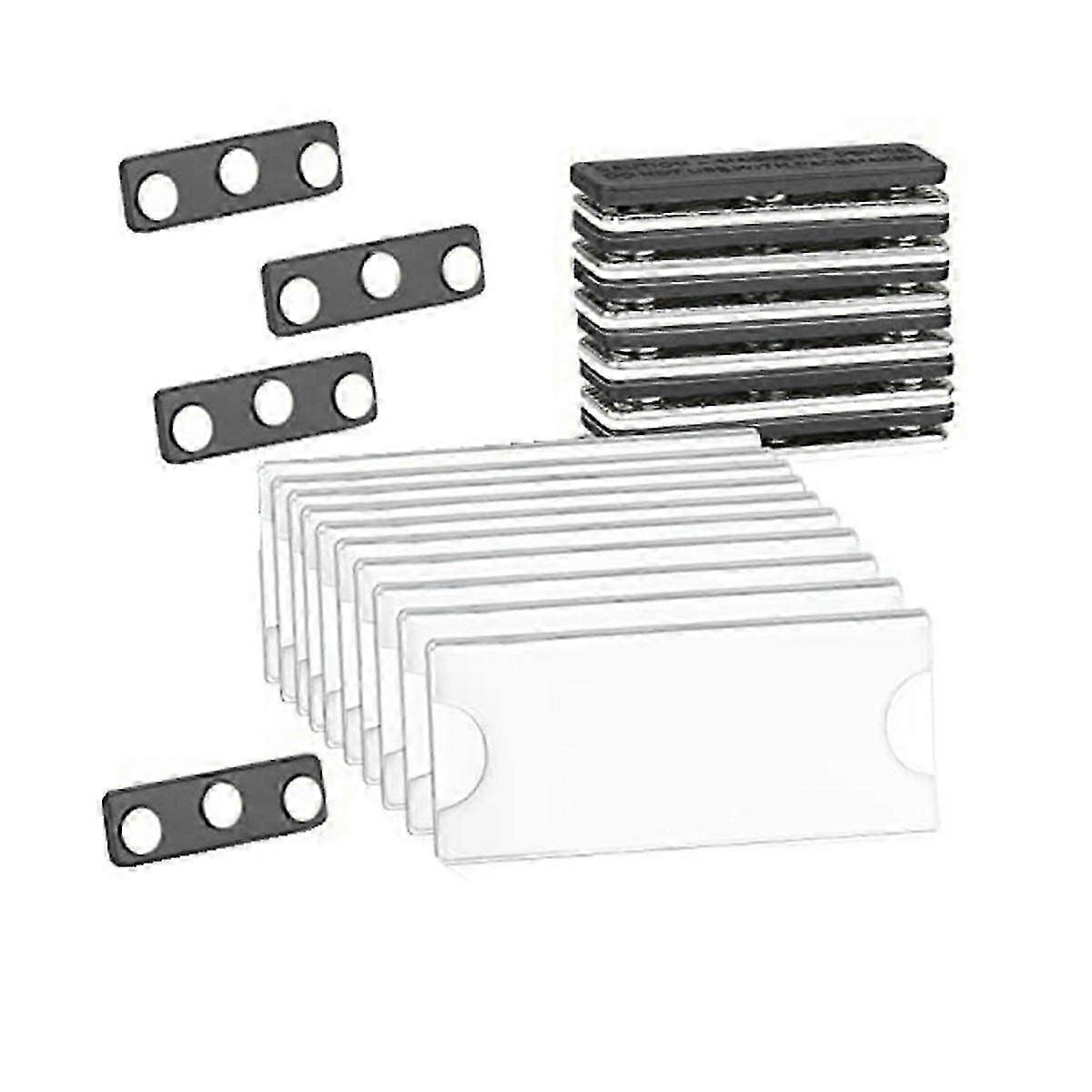 Magnetic Name Tags Kit, Magnetic Badge Holders with 3 Strong Magnets, Business Name Tag/ID Badge Se