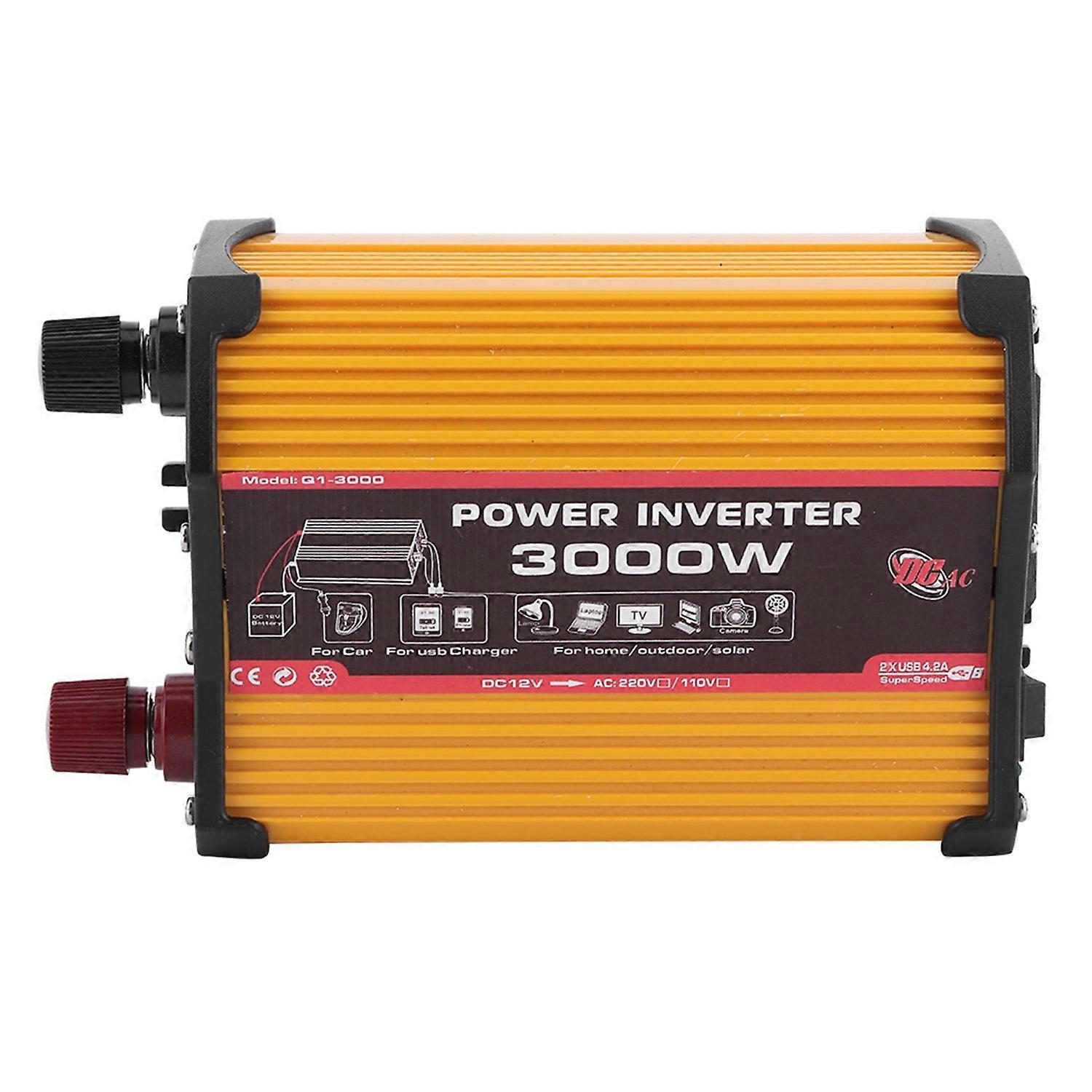 Car Inverter Dual USB 300W Auto Power Converter Modified Sine Wave Adapter