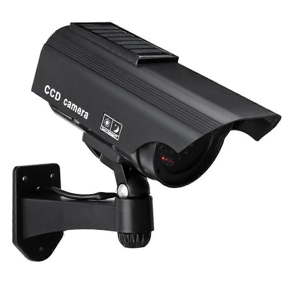 Solar Powered Simulated Security CCTV Outdoor Waterproof Emulational IR LED Flash Red Led Dummy Camera