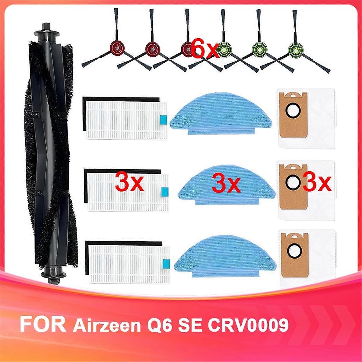 Replacement Parts for Airzeen Q6 SE Robot Vacuum Model CRV0009 Accessories Main Brush Side Brush Fil