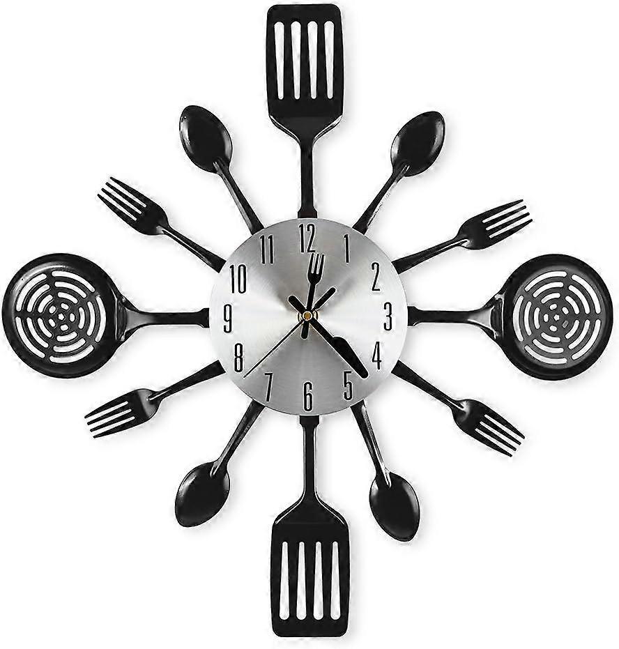 16 Inch Cutlery Kitchen Wall Clocks, Silent Clock Movement and Battery Operated