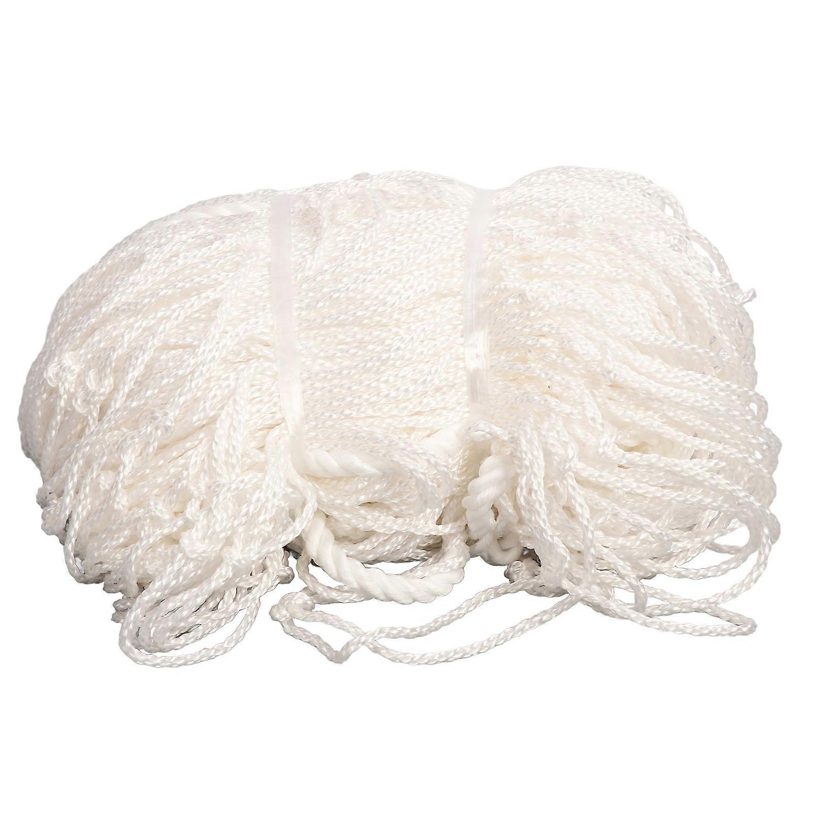 Standard 3m x 2m Football Net Five-A-Side Match Goal Net Durable Polypropylene 3-Strand Twine Long-Lasting High-Strength White Netting for Outdoor Us