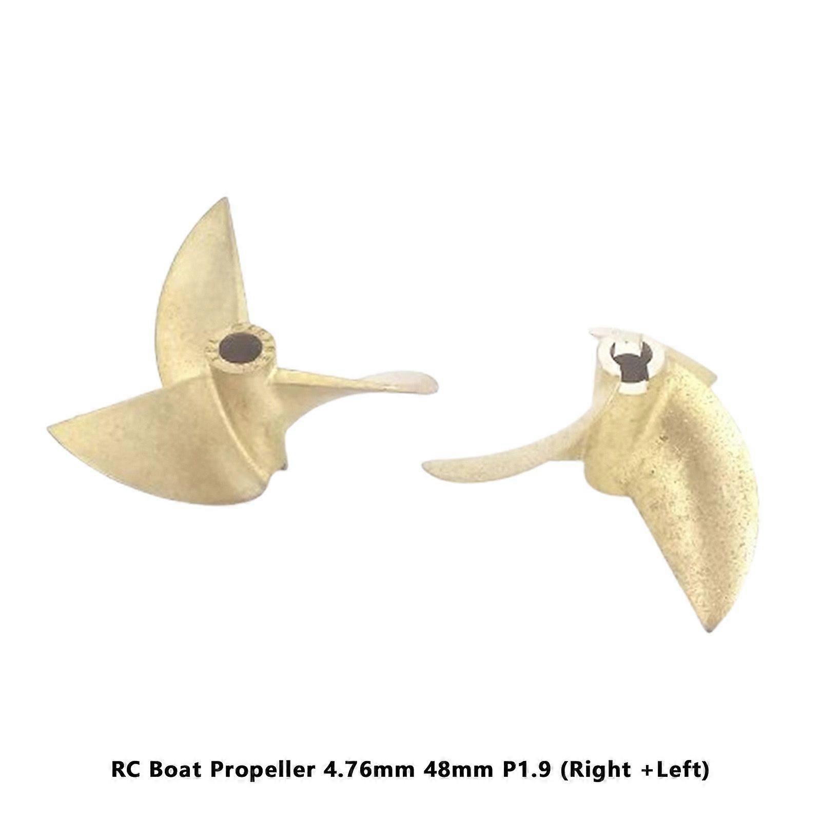 RC Boat Propeller 4.76mm 48mm P1.9 Right Left Set Copper Prop for RC Racing Bo6C