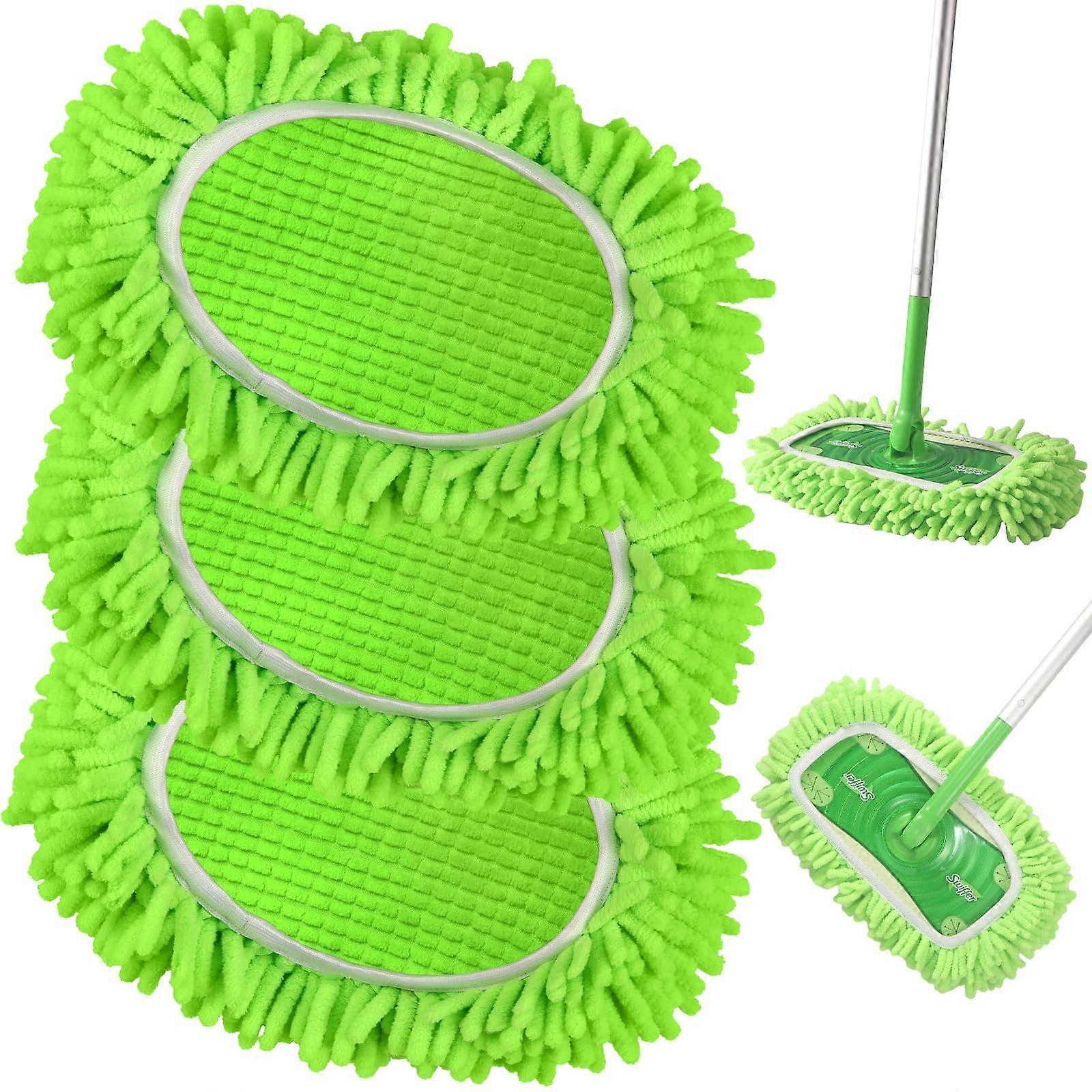 3-pack mop refills, reusable, microfiber, wet and dry