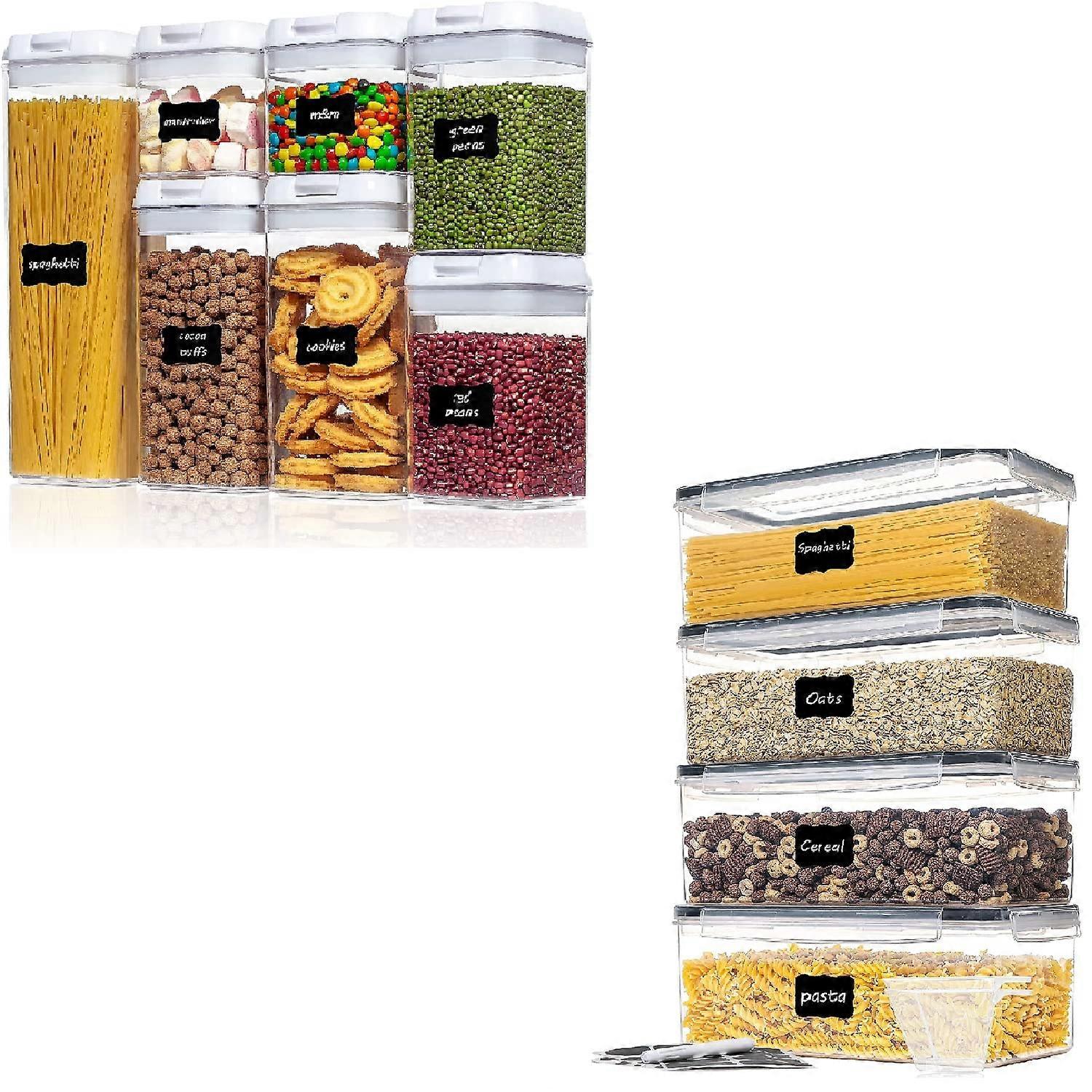 Food Storage Container Set with Spaghetti Container, Airtight, BPA-Free Plastic, Kitchen Organization, 10-Piece