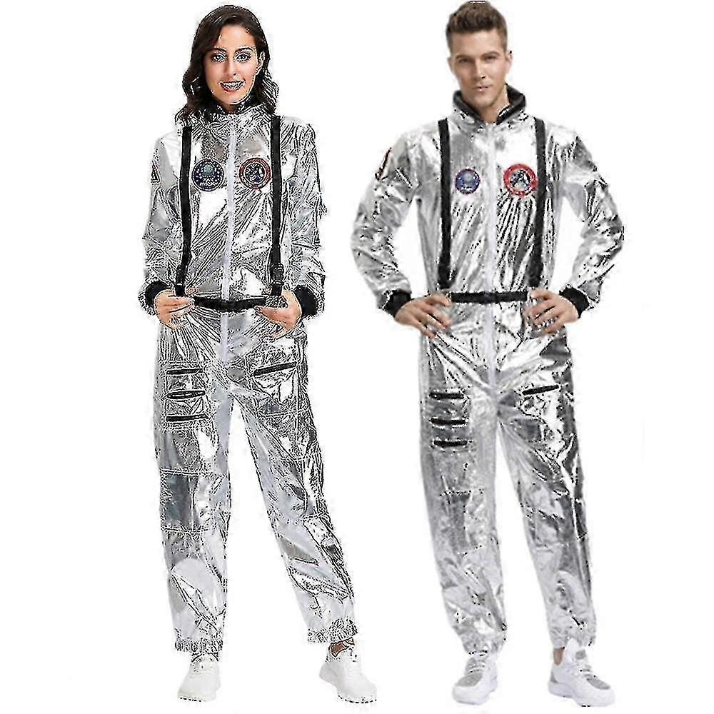 カップル宇宙飛行士ジャンプスーツ制服カーニバルハロウィーンコスプレパーティースペースコスチュームロールプレイ仮装Jb51-3