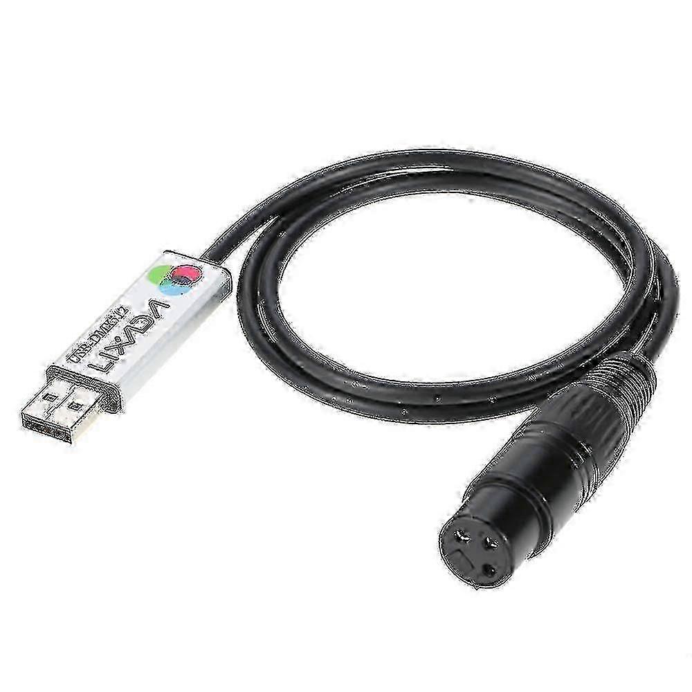 Lixada Usb To Dmx Interface Adapter - Led Dmx512 Computer Pc Stage Lighting Controller Dimmer
