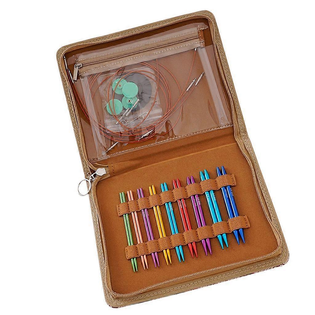 Circular Knitting Needle Set with Case, Interchangeable Knitting Needle Set