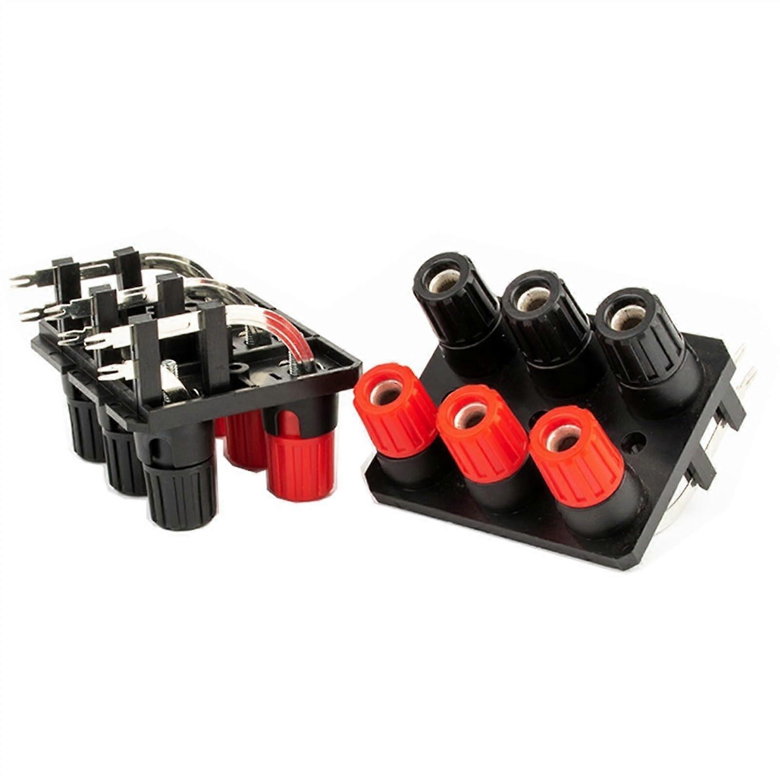 2Pcs/Lot WP6-10A 6 Pole External Banana Jack 6Pin Audio Speaker Amplifier Wire Clip LED Spring Terminal Switch Conenctor Socket