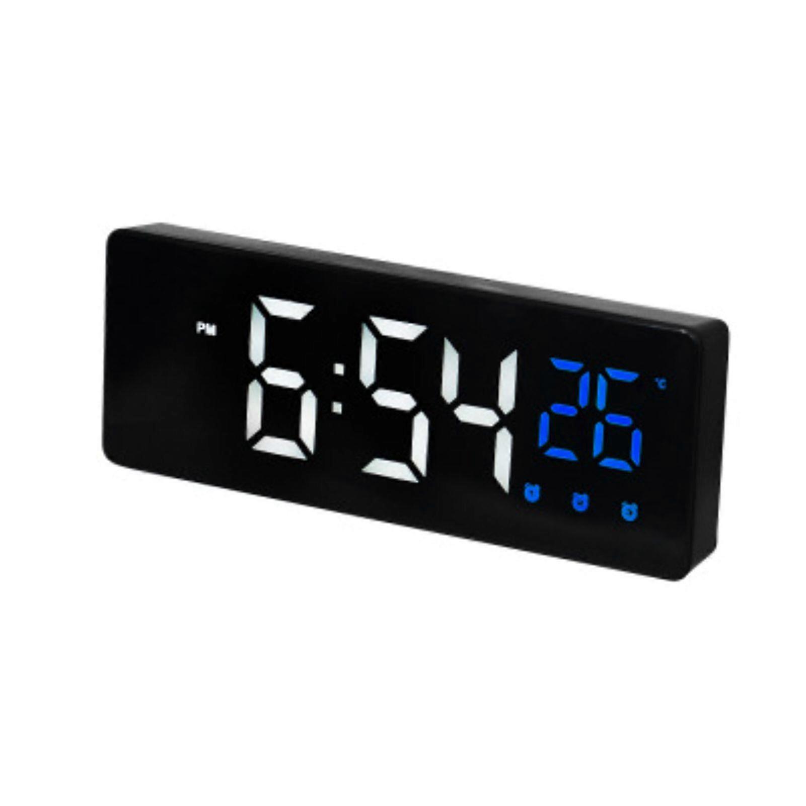 Large Digital Wall Clock Temperature And Humidity Week Display Brightness Adjustable Electronic LED Table Alarm Clock 12/24H