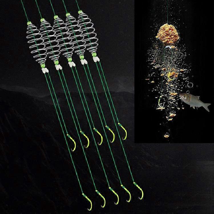 5 in 1 Stranded Double Hook Anti-winding Silver Carp Fishing Group Spring Fishing Hook 8