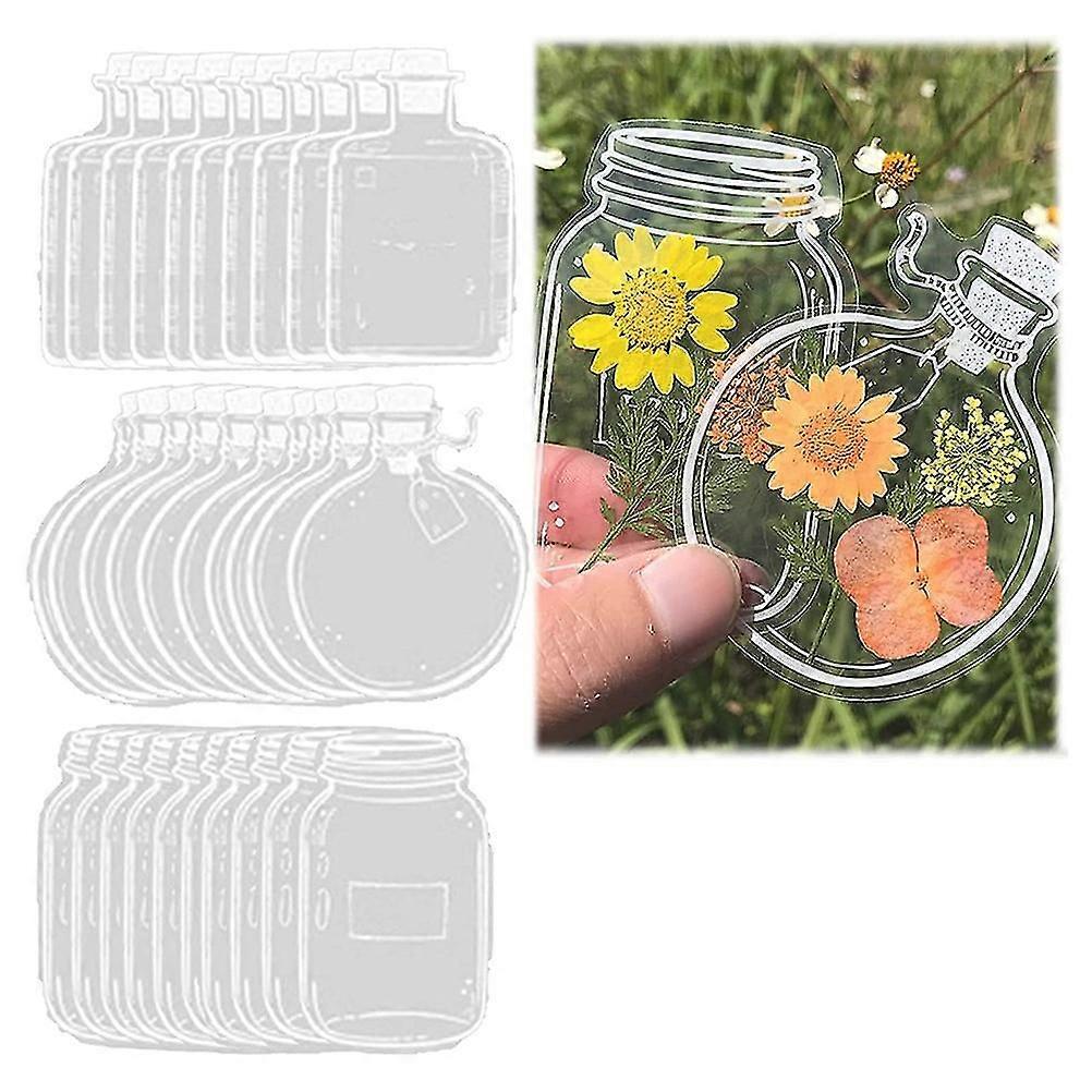 Transparent Dried Flower Bookmarks 30pcs Handmade DIY Botanical Reading Accessories for Books