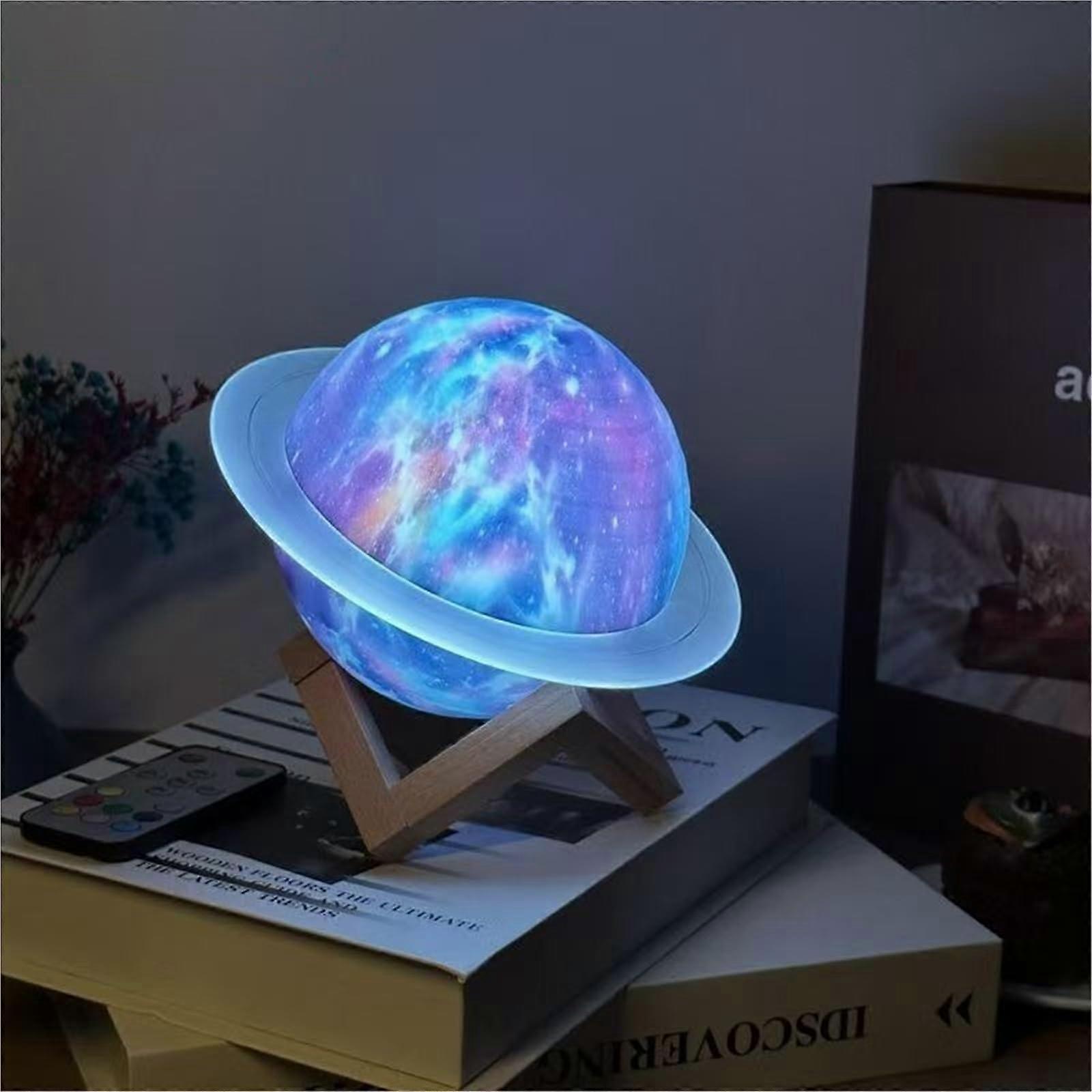 Saturn Ring Planet Desktop Home Bluetooth Speaker With Subwoofer HiFi Lighting Indoor Desktop Use Blue