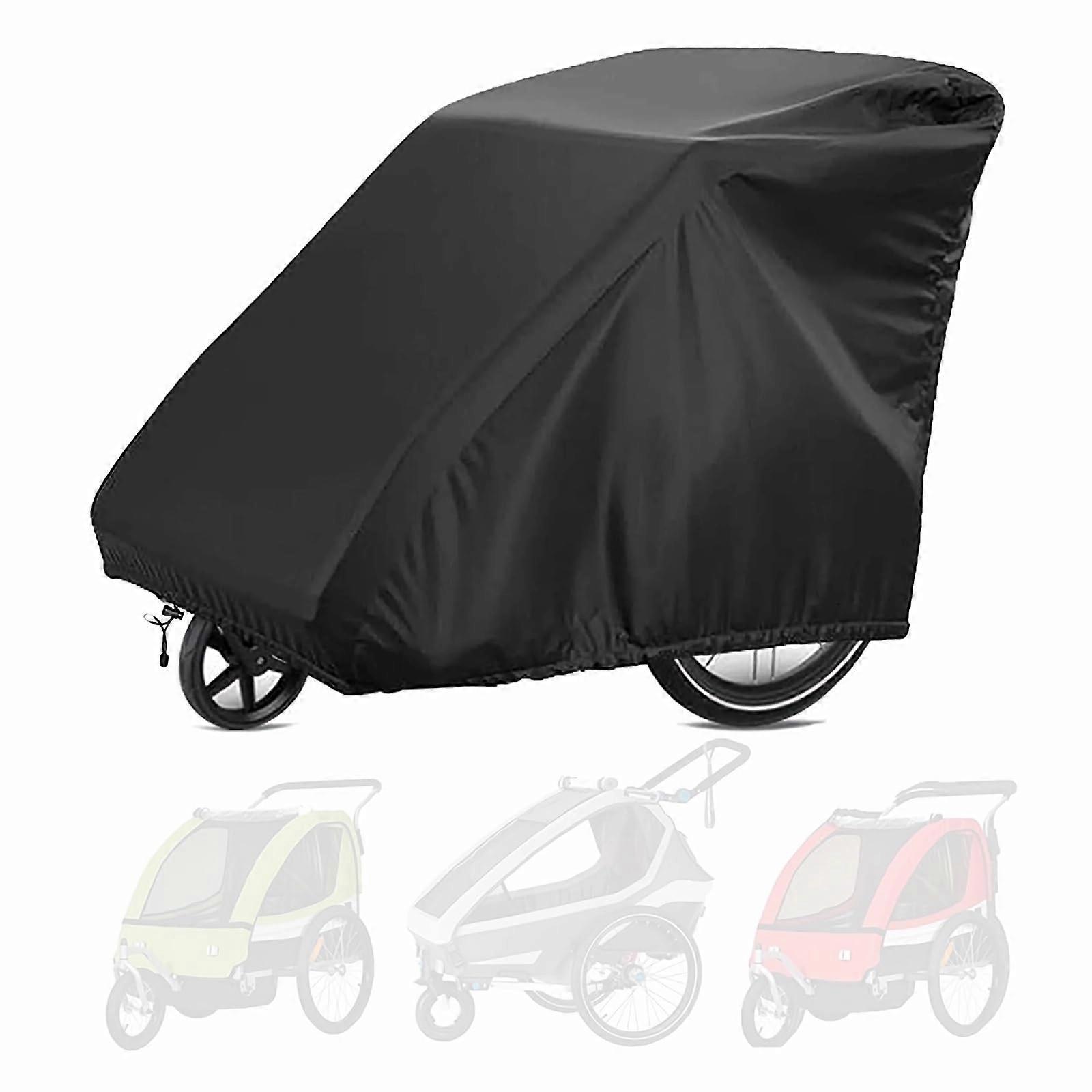 自行车拖车罩 - 防风绳，适合大多数品牌 - 55x33x39英寸