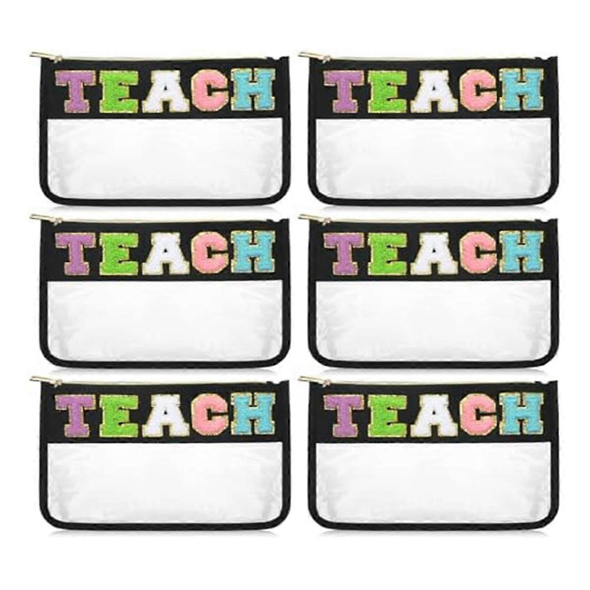 6 Stück Chenille Brieftasche Bulk Preppy Patch Make-up Tasche