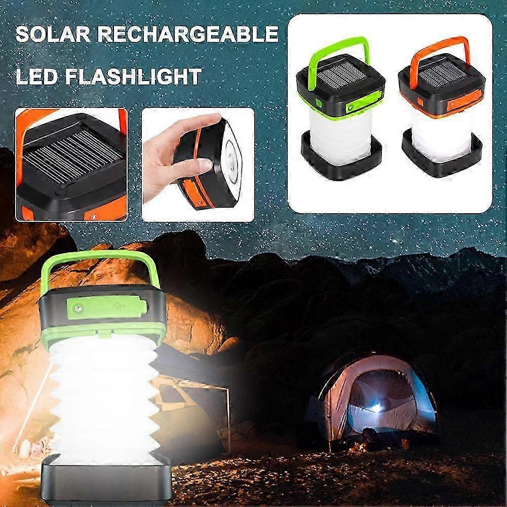 Solar Rechargeable LED Flashlight Power Camping Tent Light Torch Lantern Lamp