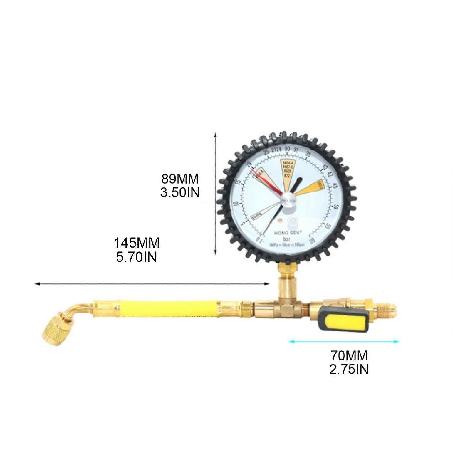 Air Conditioning Refrigeration Test Nitrogen Pressure Gauge Simple Refrigerant Table Suitable for R134a R22 R407C R410A