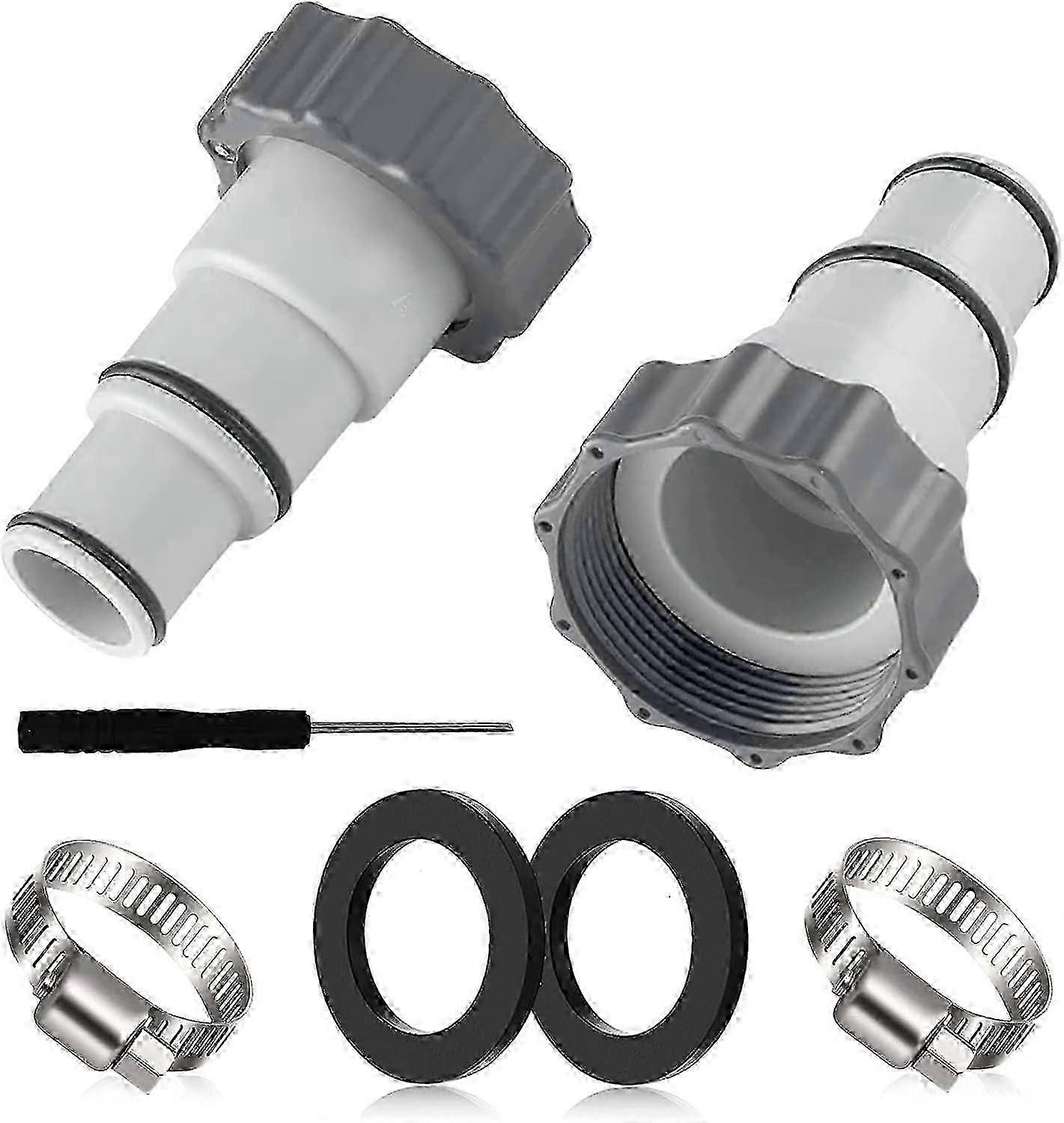 2 Replacement swimming pool hose adapter for Intex A pump, fitting for 32mm and 38mm hose