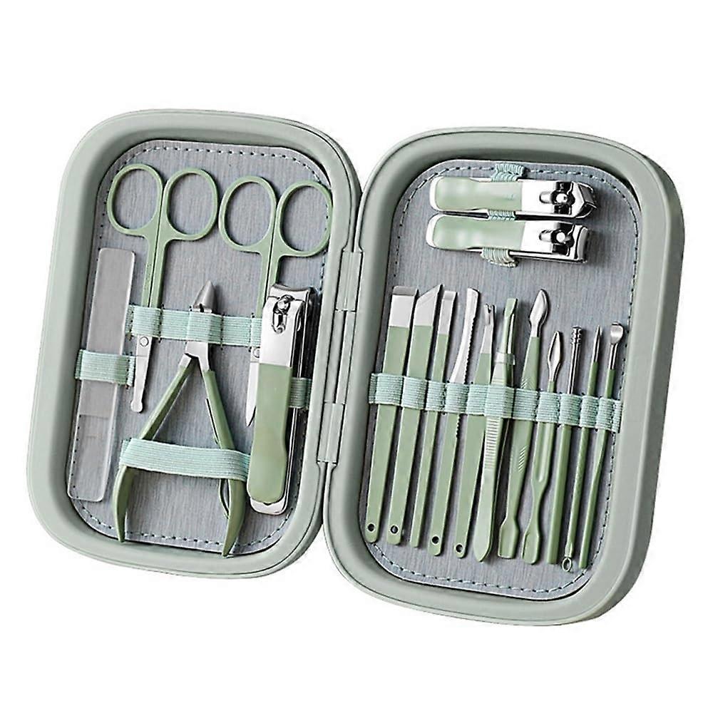 18 Piece Nail Clippers Set Stainless Steel Manicure Pedicure Kit with Ergonomic Handles and Sharp Cutting Edges