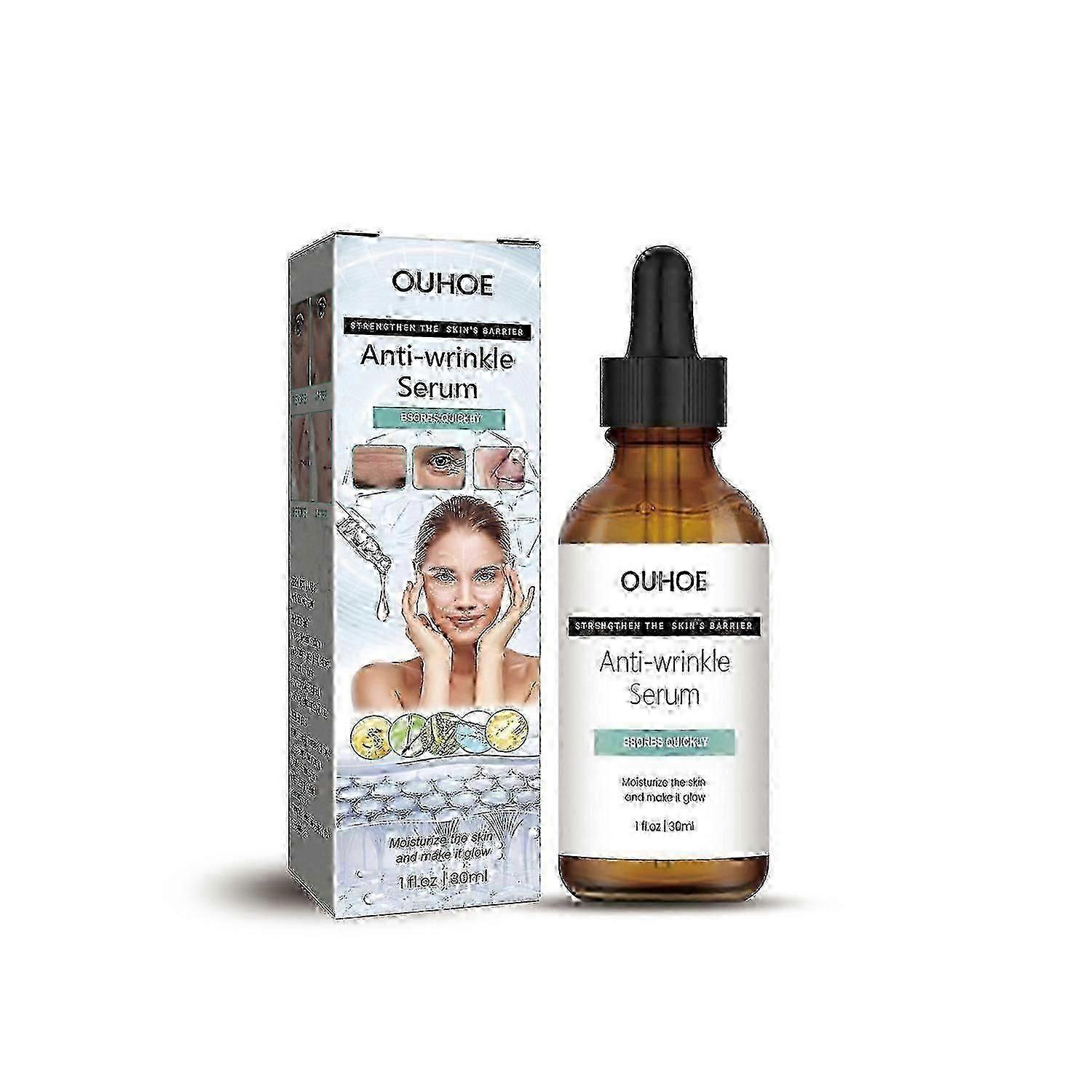 OUHOE סרום נגד קמטים, משפר את העור קמטוטים כפות רגליים עורב לחות לחות נגד קמטים E