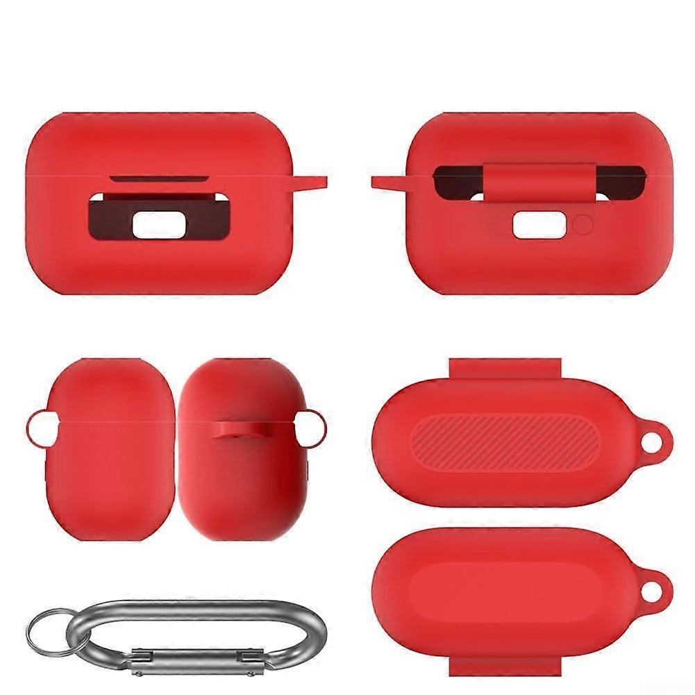 Silicone Case Cover for Tozo NC9 Wireless Earbuds, Shockproof Scratch-Resistant Protective Shell, Red