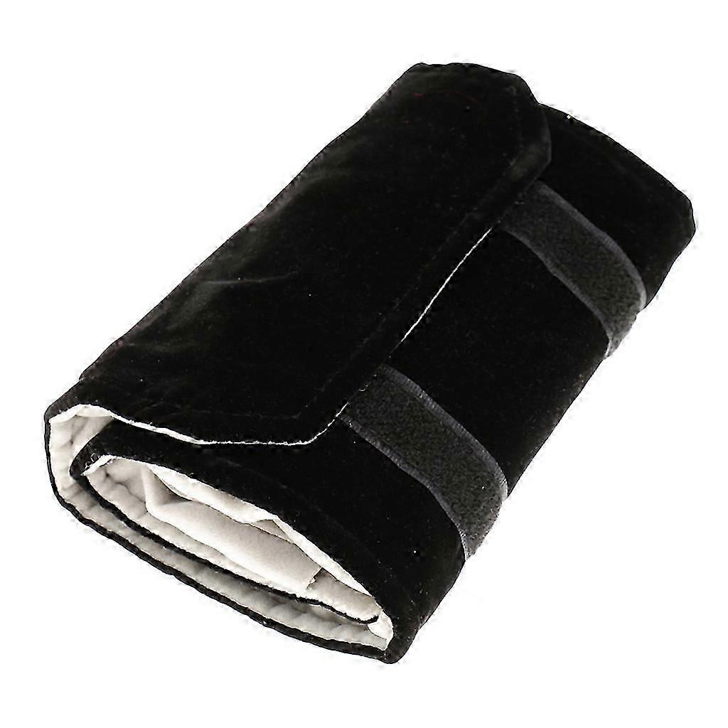 Jewelery roll Jewelery bag, made of flannel, for ring, for jewelry storage when traveling - Black