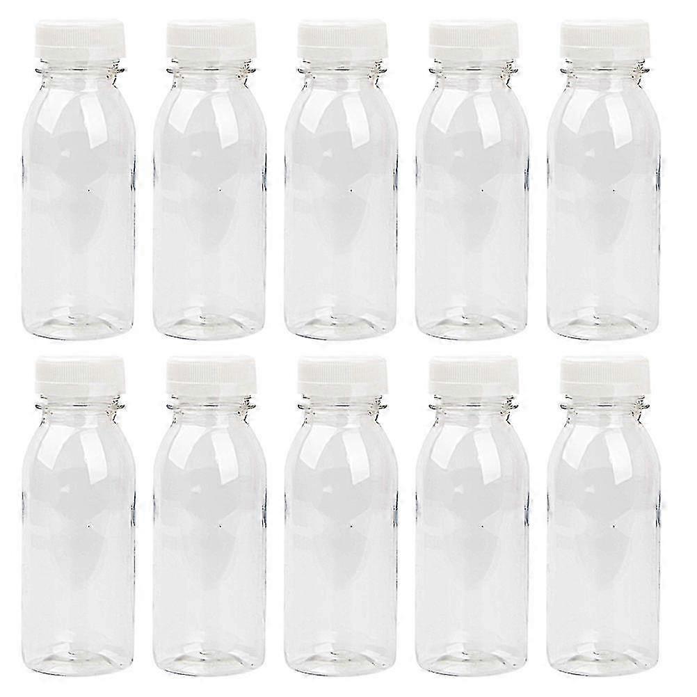 12 bouteilles de smoothie avec couvercles, récipients de boisson en plastique transparent 11.5X5.3CM