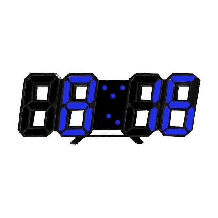 3D LED Wall Clock Digital Alarm Date Temperature Display Hanging Clock