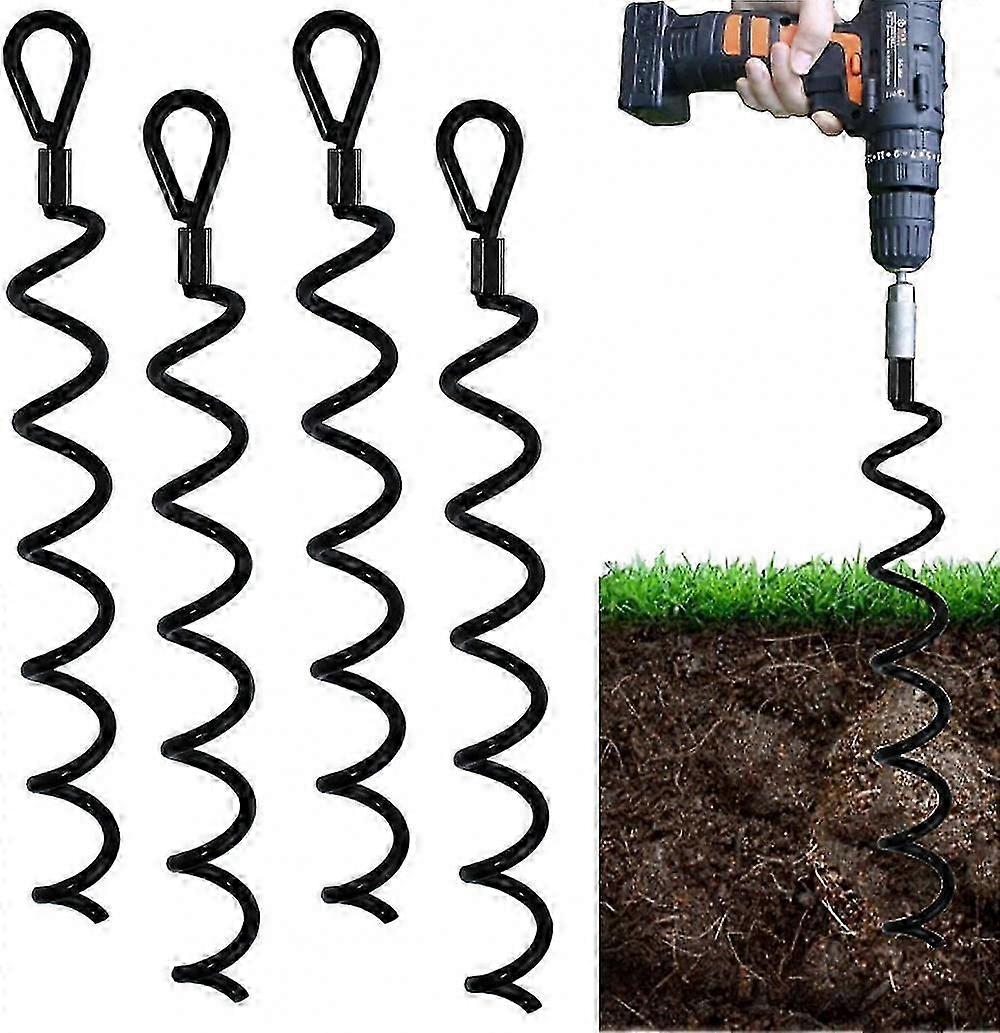 Spiral Earth Ground Heavy Duty Shed Anchor Kit Ideal As Dog Tie Out Stake Securing Animals