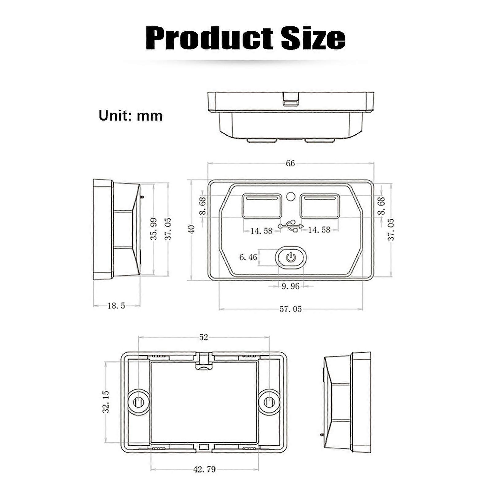 Car USB Socket with Cap, Dual Port Quick USB Charge Adapters with Switch Universal for Cars Bus RV Boat ATV Truck