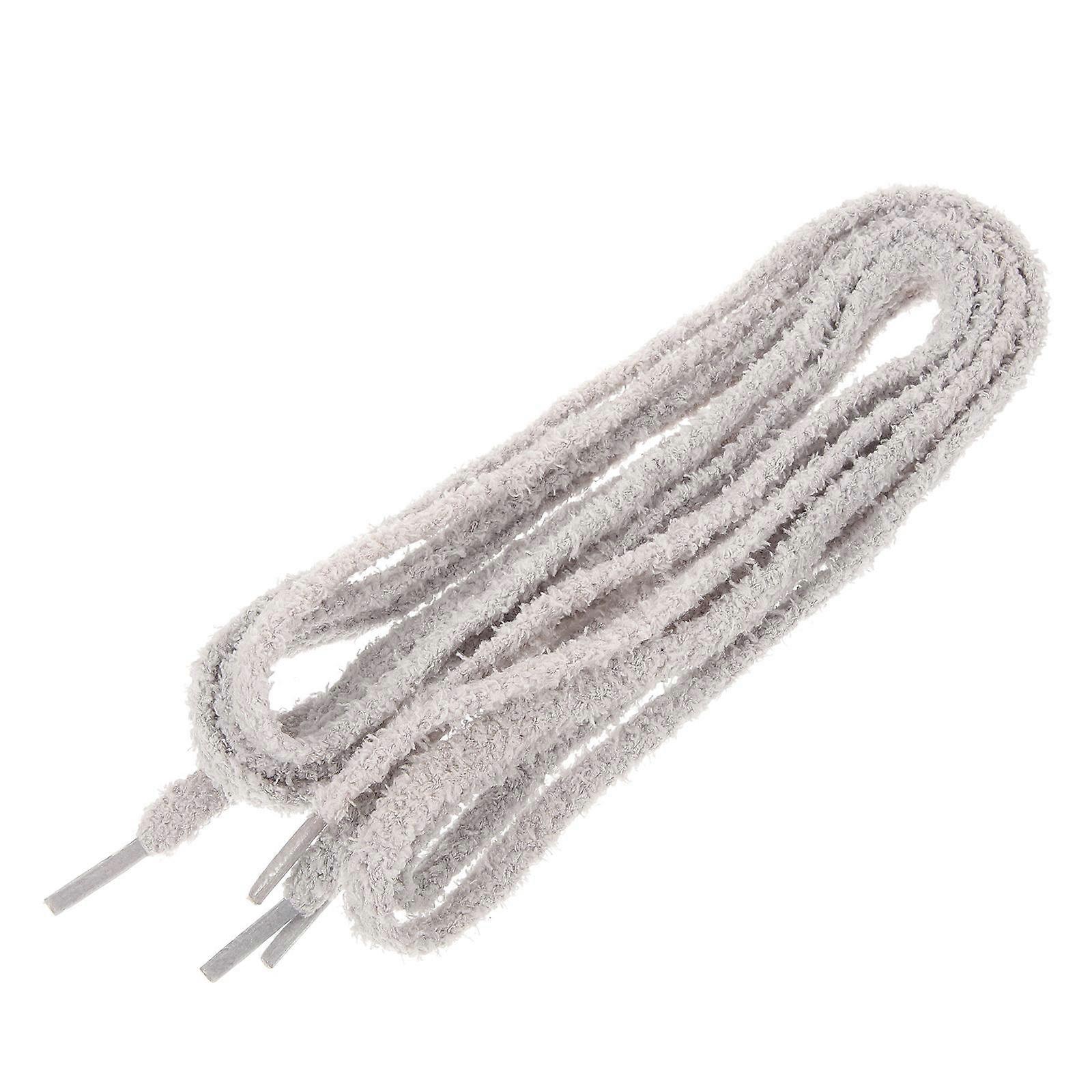 Flat Plush Shoelaces Grey Soft Thick Replacement Laces for Sneakers Casual Outdoor Shoes Comfortable Accessory for Adults