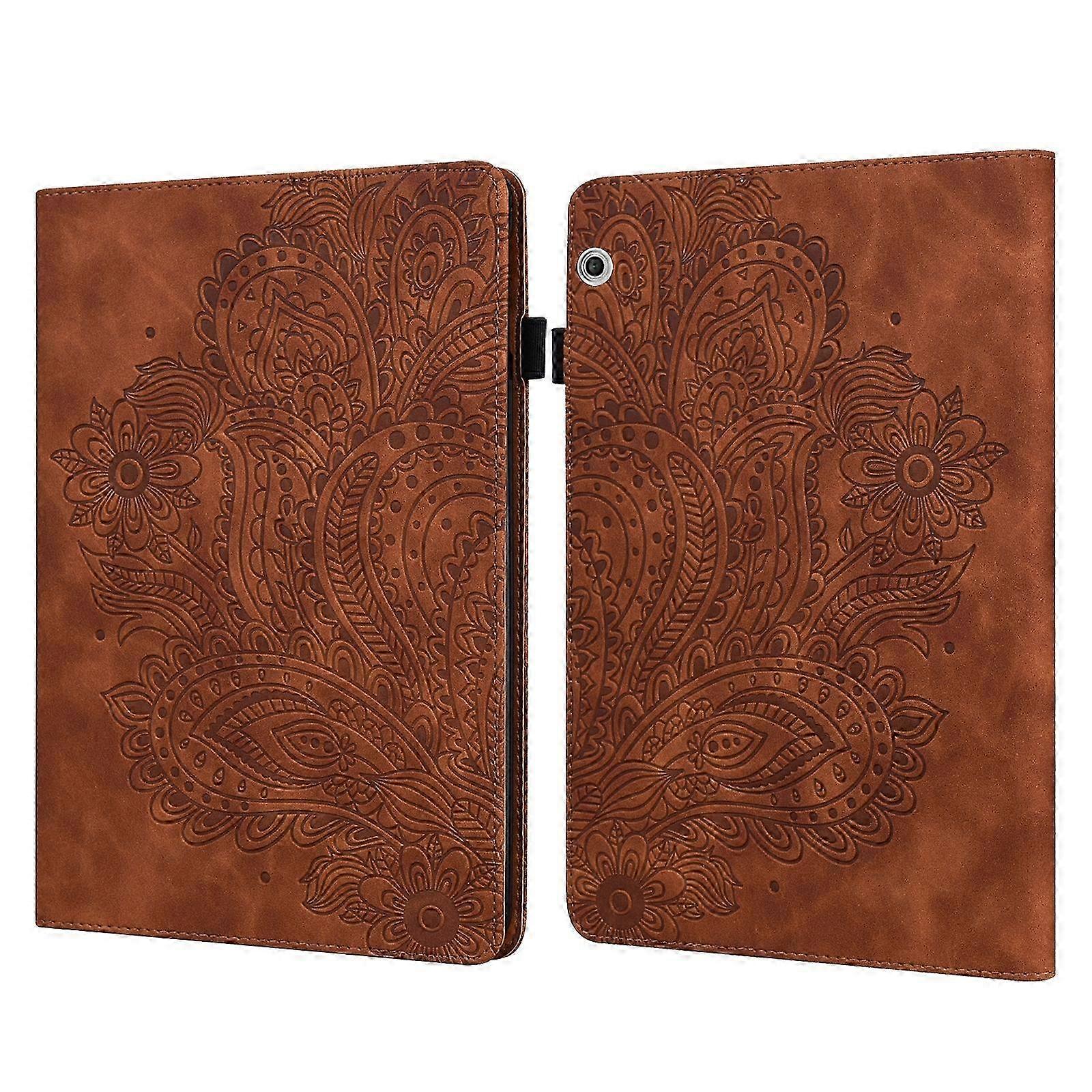 For Huawei MediaPad T3 10 Peacock Embossed Pattern TPU + PU Horizontal Flip Leather Case with Holder & Card Slots & Wallet & Sleep / Wake-up Function