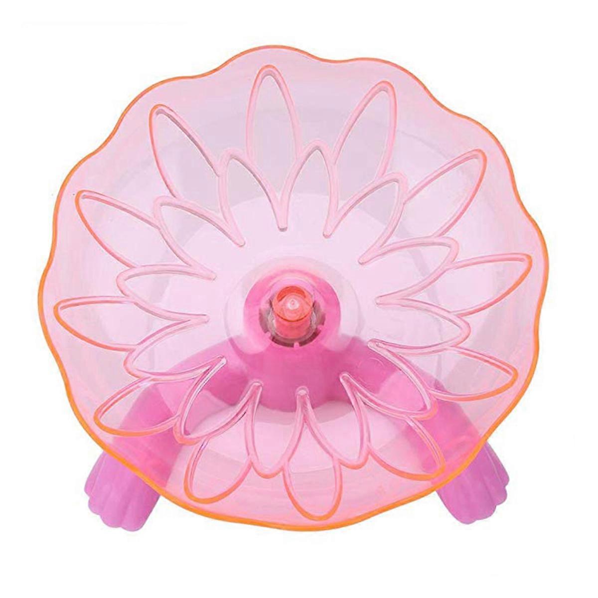 Silent Jogging Hamster Exercise Wheel Toy Pink Round Shape For Indoor Play 17x17x10cm 1Pack
