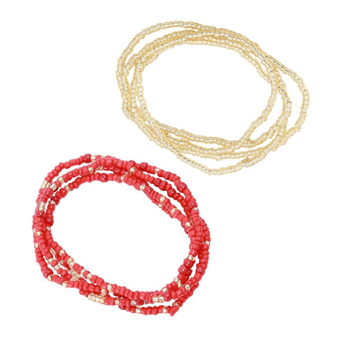 Red Waist Beads Bikini Chain Set   Double String Beach Jewelry for Summer Fashion & Parties