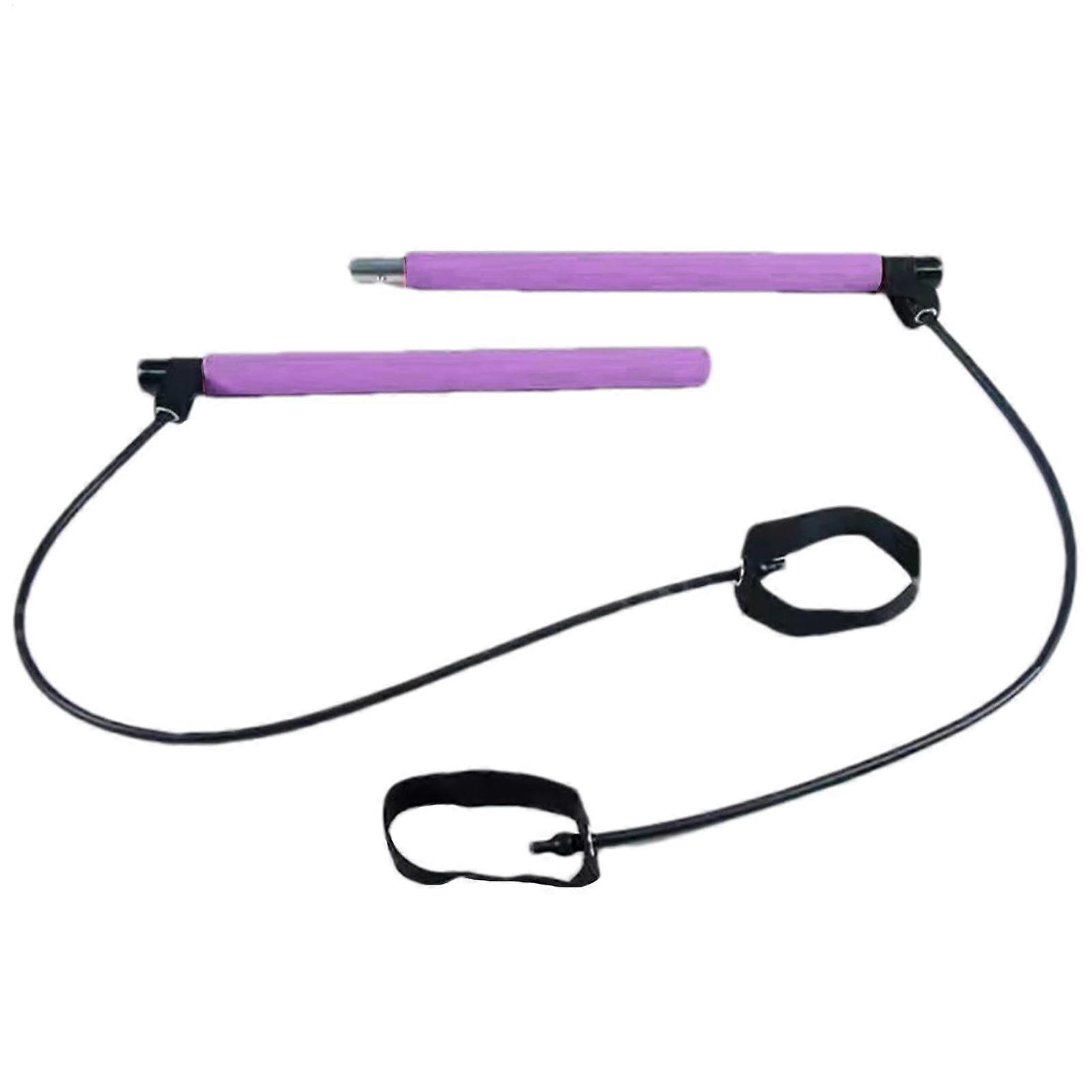 Pilates Bar Kit, Elastic Fusion Bar,, Multifunctional, Fitness Purple