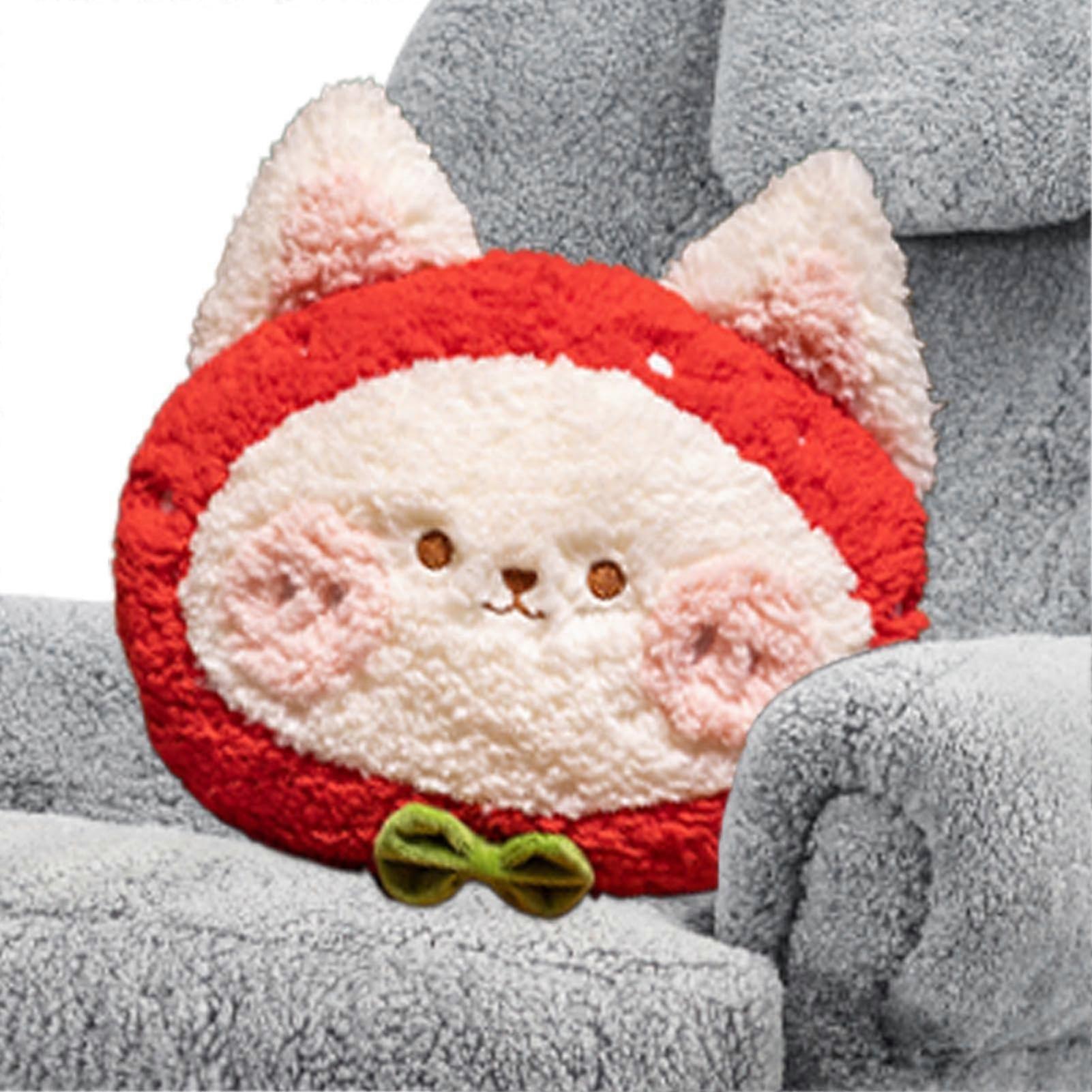 Strawberry cat winter warmer cushion, soft plush cushion for ladies and gentlemen
